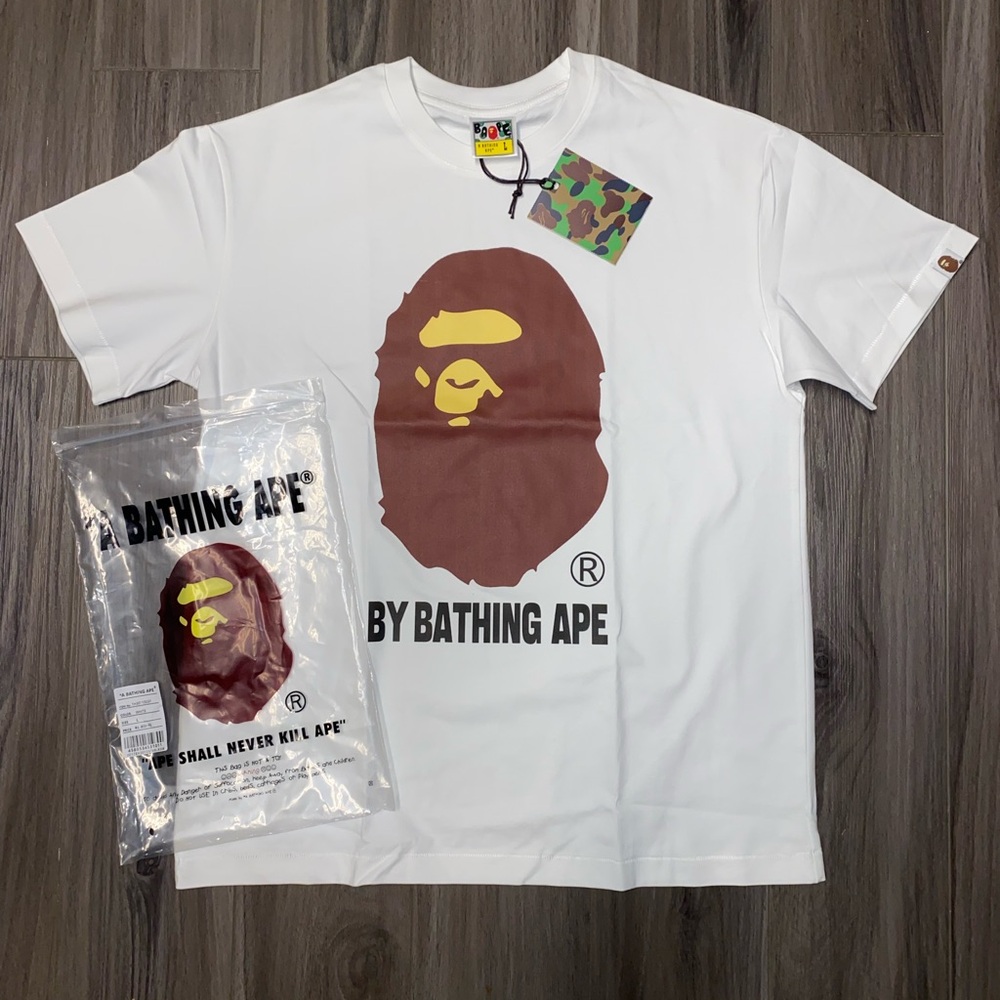 Bape White T-Shirt - Ready To Ship (Size L) Brand New